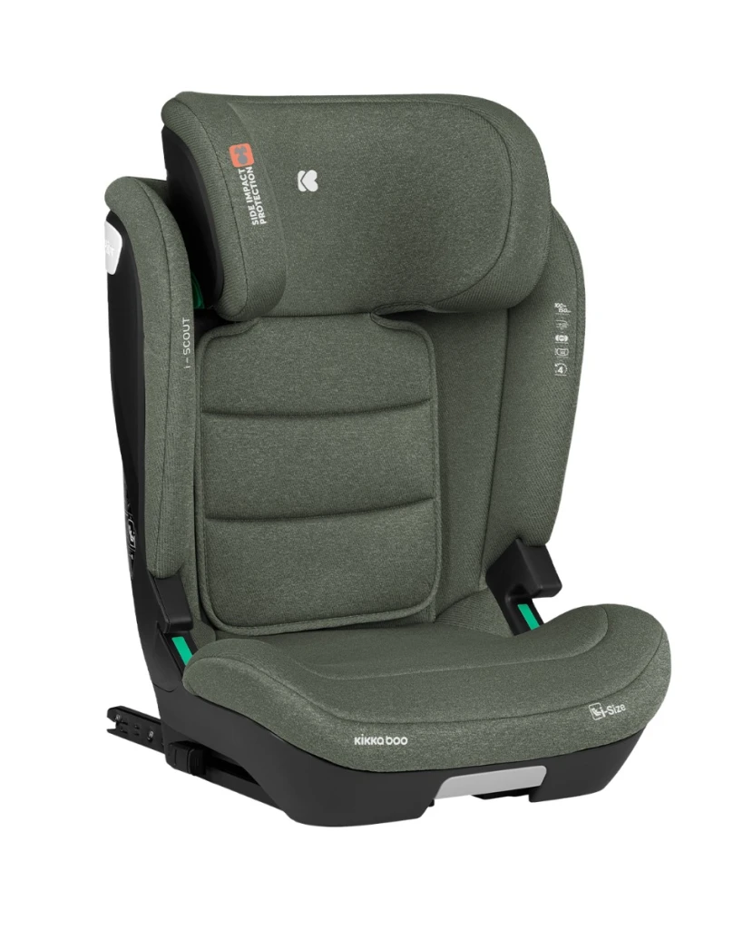 KIKKA BOO I-SCOUT I-SIZE AUTOSJEDALICA 100-150CM, ARMY GREEN